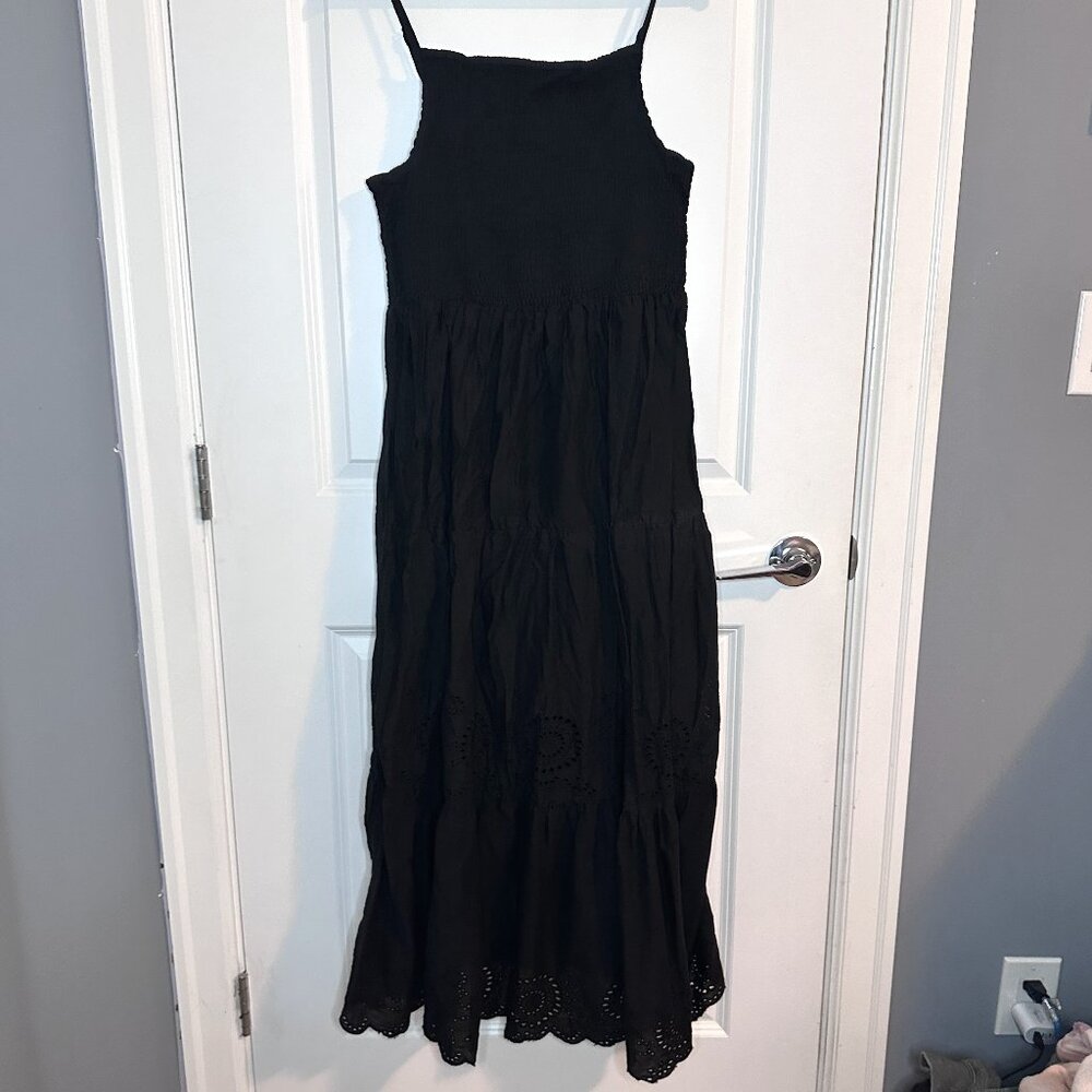 Suzy Shier - Black Tiered Sundress w/ Eyelet detail - Size XXL